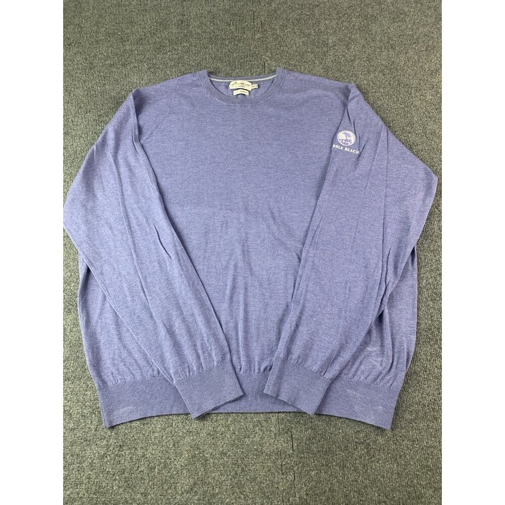 Peter Millar Crown Soft Mens Cotton/Silk V Neck Sweater Pebble Beach Size XXL